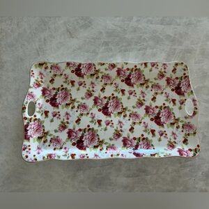 Grace Spring/Easter Floral Fine Porcelain Serving Tray, Like New